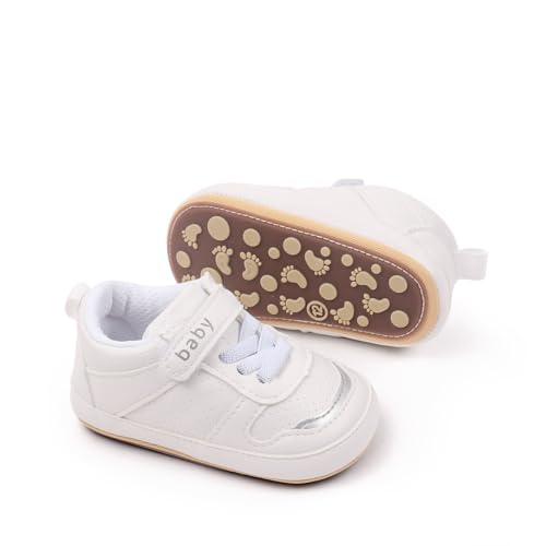 Unisex Baby Boys Girls Rubber Sole Leather Sneakers, Sport Newborn Infant First Walkers Shoes2