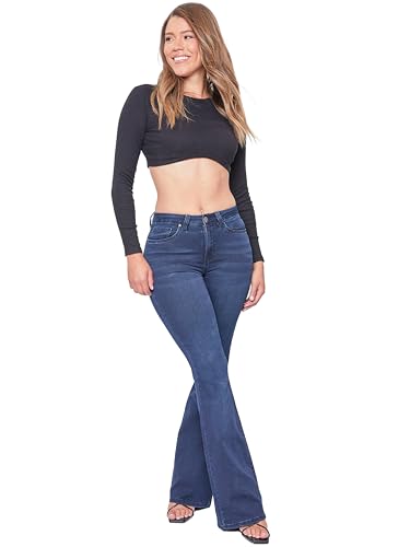 YMI Women's Tall Size Hyper Denim Basic 5 Pkt 1 Btn Hr Flare Long Inseam3