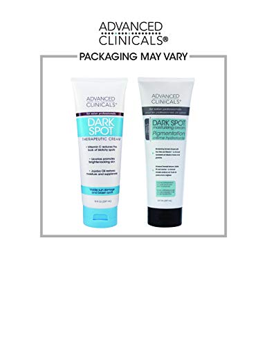 Advanced Clinicals Dark Spot Vitamin C Cream For Face, Hand & Body Lotion, Anti Aging Therapeutic Skin Care Moisturizer Lotion Reduces Appearance Of Age Spots, Blotchy Skin, & Wrinkles, Large 8 Fl Oz
