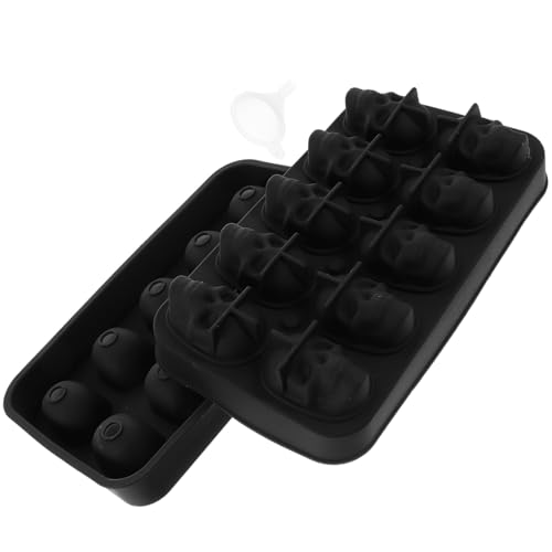 Molde para hielos calavera flexible de silicona 10 cavidades miniatura 1