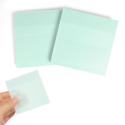 MOLOVA 100 Sheets Transparent Sticky Notes 3"x3", Frosted Self-Stick-Notes, Pearlescent