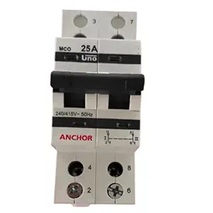 Anchor by Panasonic UNO Series 25 Ampere Dual Pole Change Over Switch Circuit Breaker Safe Reliable Protection (98081)