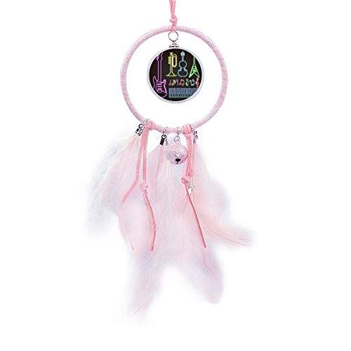 Guitare néon dream catcher avec clochette pour nuits sereines