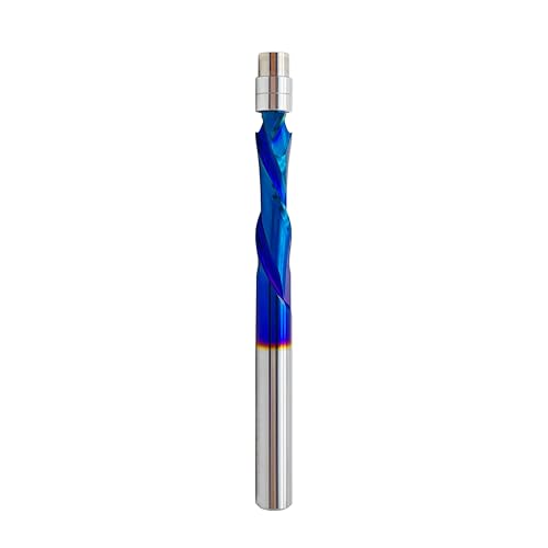 Up&Down Cut Spiral Flush Trim Router Bit 1/4 inch Shank Solid Carbide CNC End Mill for Wood Carving Engraving Grinding Grooving,1PCS