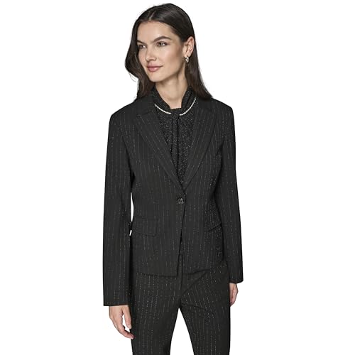 KARL LAGERFELD Paris Women's Jacket, Black/Metal,10