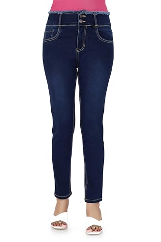 Image of TWGE - Women's Low Rise Skinny Fit Jeans - 2 Button, Stretchable Denim Pants - Ankle Length - Stylish Casual Wear