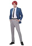 DAZCOS Anime Jiji Cosplay Costume Uniform Set Outfit with Tie Belt and Earrings for Halloween Party (Small)