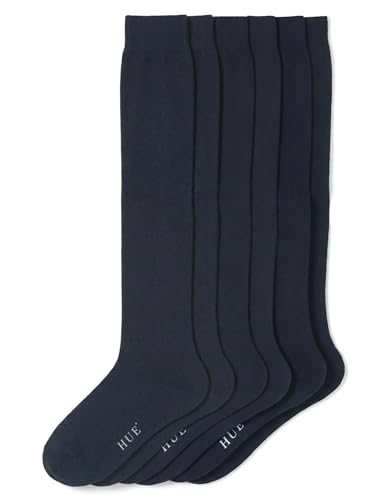 Image of HUE Women's Flat Knit Cotton Knee High Socks for Women 3 Pair Pack