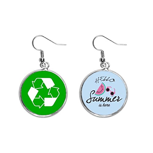Pendientes de sandía verde para el lóbulo con diseño cuadrado de advertencia