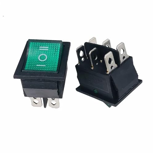 Interruptor basculante KCD4 de 3 posiciones ON-OFF-ON con luz amarilla de 220V para control 5