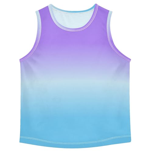 J JOYSAY Gradient Sky Blue Boys Tank Top Sleeveless Muscle Shirts Quick Dry Workout Sport Active Kids T-Shirts 3-15T