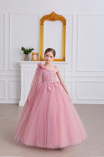 Flower Girls One Shoulder Tulle Dress Fancy Pageant Homecoming Party Dresses4
