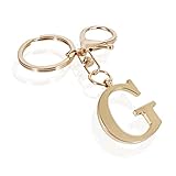LAXPICOL Gold Letter G Keychain for Women Men Purse Handbags Metal Alphabet Initial Letter Key Ring Keychain