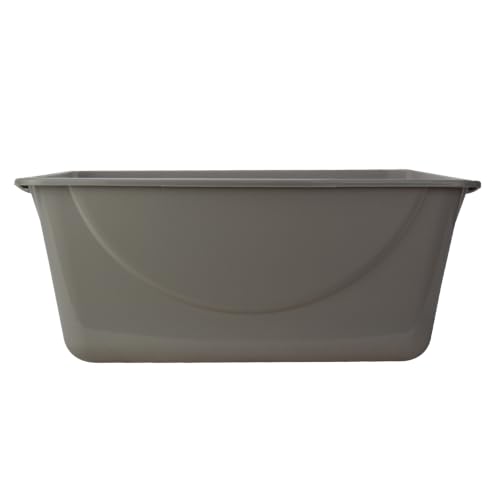 Image of Petmate Open Cat Litter Box, XL Nonstick Pan, Mouse Grey | Durable Standard Litter Box Great for Small and Large Cats, Comfort Grip Rim for Easy Cleaning, Made in USA