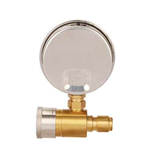 Measureman 2-1/2" Pressure Washer Pressure Gauge Kit 3/8 Inch Quick Connect 0-5000 Psi Glycerin Filled #TOP4