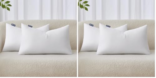 Image of MIULEE 12x20 Inches Pillow Inserts Pack of 4, Decorative Throw Pillow Inserts for Couch