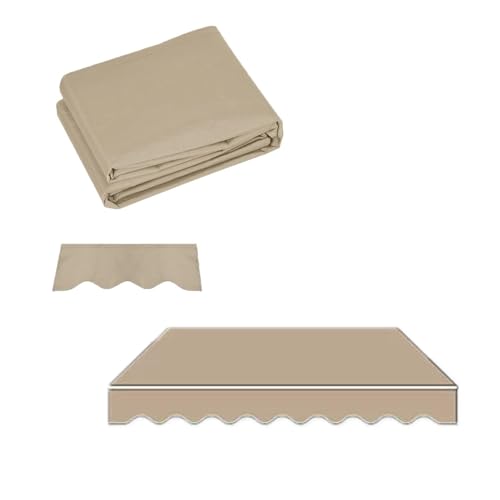 Toldo retráctil manual de tela de repuesto de 12 x 8 pies y 15 x 10 pies, cubierta de parasol para exteriores, para patios, restaurantes, lona en color albaricoque (4,5 x 3,5 m)