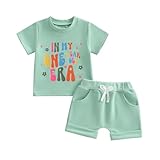 Beauace Geburtstag Baby Shirt Rundhals Sommer T Shirt für Mädchen Kurzarm Farbige Schriftzug Outfits Aufdruck Shirts 1-3 Jahre (Grün, 12-18 Months)