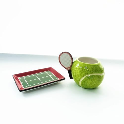 Taza y Platillo de Cerámica con Diseño de Tenis 250 ml miniatura 5
