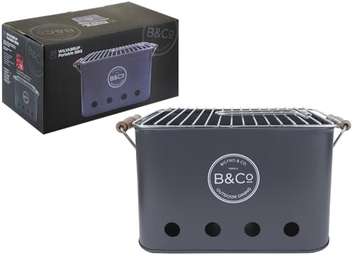 Rectangular Portable BBQ Grey