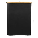 Canasta de Mantas, Cesta de Lavandería para Bebés con Asas y Bolsas Interiores Extraíbles de la Ropa de Lavandería 160L Cesta de para el Vestuario de de Dormitorio Colegio de Baño (BLACK)