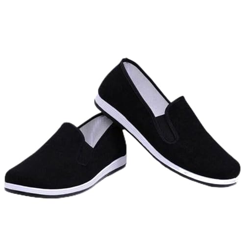 Kampfsport Kung Fu Schuhe Tai Chi Schuhe Chinesische Traditionelle Old Beijing Rubber Sole Schuhe Slipper Unisex Schwarz