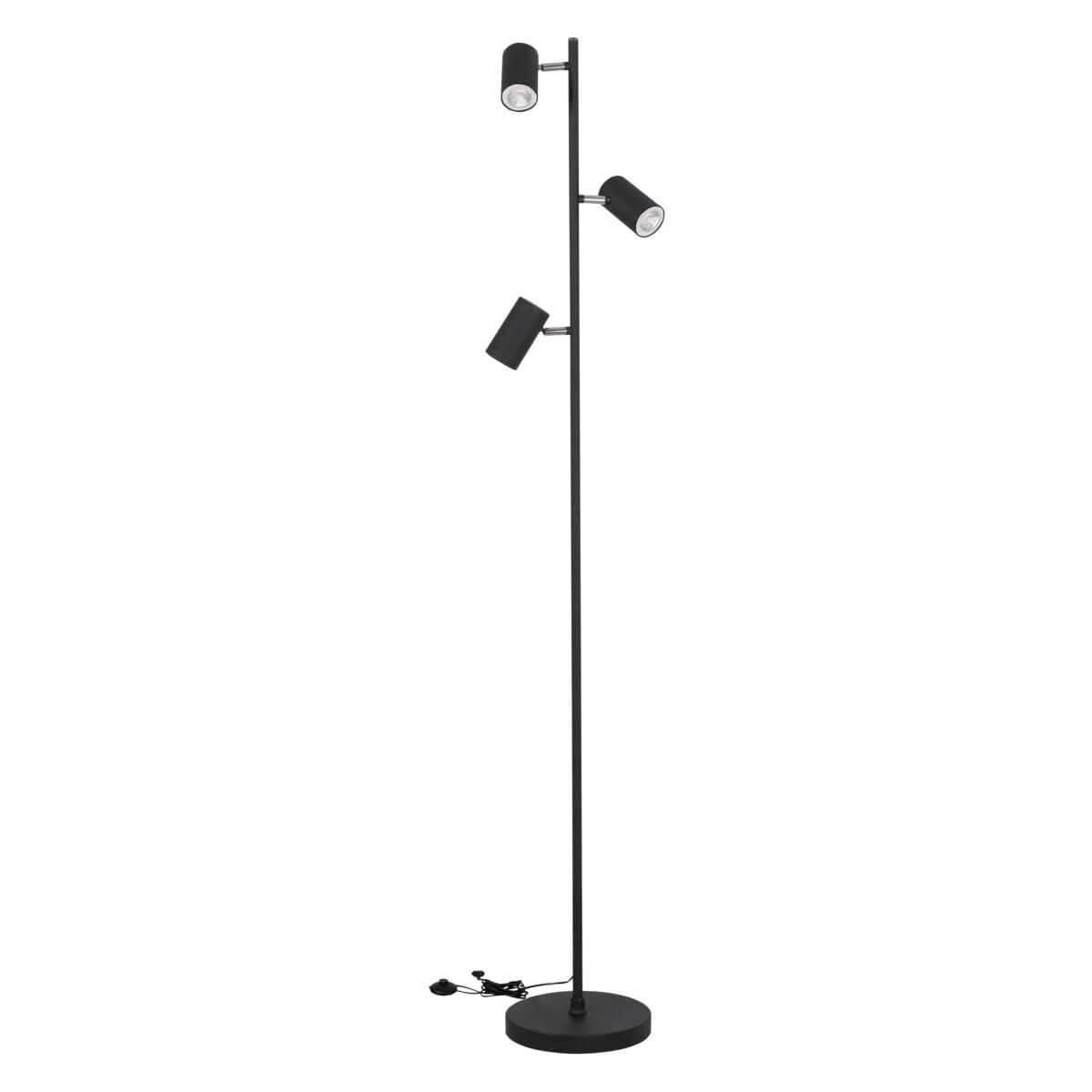 Lampadaire sur pied EVALO FL - 3 spots GU10 - Aluminium noir - Orientable