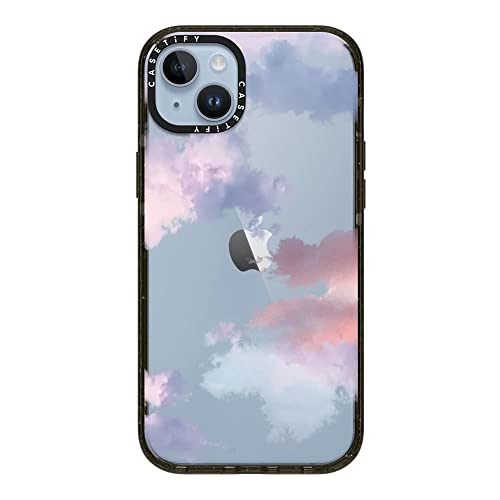 CASETiFY �C���p�N�g iPhone 14 Plus �P�[�X [MIL�K�i���� (4x MIL-STD-810G)/2.5m����̗����������N���A] - Clouds - �O���b�V�[ �u���b�N