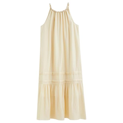 Women's Dresses Sunshine Yellow Cross-Back Maxi Gown with French-Inspired Relaxed