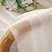 OVZME Cream Sheer Curtains 84 Inches Long 2 Panels - Soft Light Filtering Window Sheer Panels for Living Room/Bedroom, Top Dual Rod Pocket, 1 Pair, Each 42Wx84L Inches