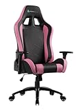 Newskill Silla Gaming Profesional Takamikura, Polipiel, Altura y Reposabrazos 3D Ajustables, Ruedas de Nylon, Base de Acero, Reclinable 180º, Cojín Lumbar y Cervical, Gas Pistón Clase 4, Rosa