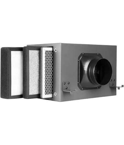 Caja de filtro de limpieza de 3 capas, caja de filtro de purificación de aire, con 3 capas HEPA y filtro de carbón, filtro de aire para ventiladores de canal en línea de 4 pulgadas, filtros de carbón