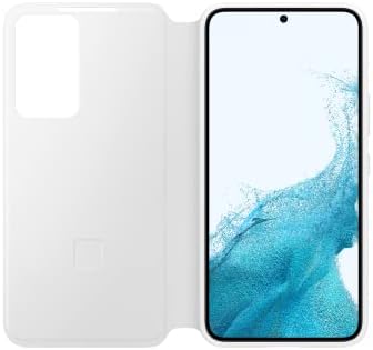 Samsung Galaxy S22 S-View Flip Cover, Protective Phone Case, Tap Control, Cutting Edge Design, US Version, White, (EF-ZS901CWEGUS)