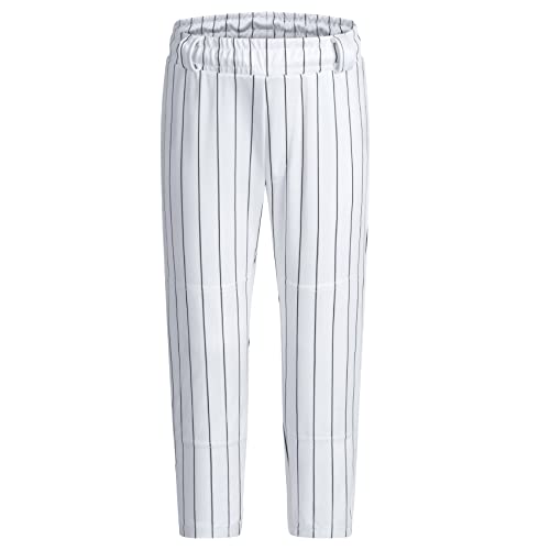 QBK 2T/3T/4T/5T Toddler Baseball Pants Youth Softball Pants Kids Tee Ball Pants for Boy Girl Black PinstripeWhite/Black 2T