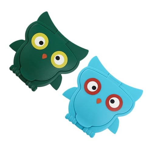 CLISPEED Tapa Para Toallitas Húmedas Diseño De Búho Para Niños, Portátil, Reutilizable, 2 Unidades, Colores Azul y Verde, Accesorio Práctico Para Baños y Habitaciones Infantiles