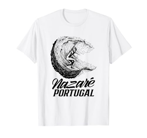 Nazaré Portugal Surfing Surfing Surf Wave Camiseta