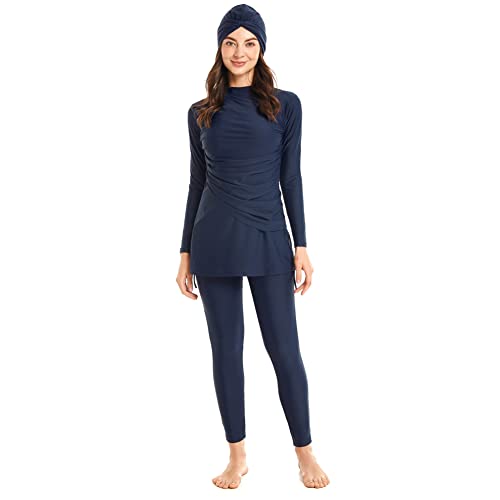 IWEMEK Maillots de Bain Musulman Femme Burkini Maillot Islamique 3 Pieces Ensemble Hauts Manches...