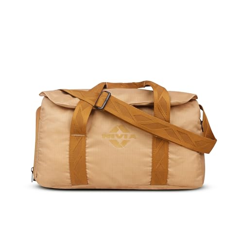 Image of Nivia Blend Gym Duffle Bag for Men & Women with Dedicated Shoe Pocket with Dual Vents, Main Spacious Compartment, Flap Opening & Mesh Zipper Pocket, Signature Tape Strap, Capacity-20 litres (Beige)