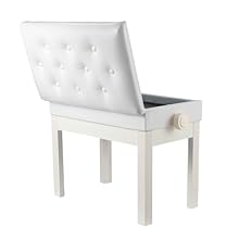 [Precise Height Adjustment] The piano stool features a smooth, manual knob height adjustment mechanism, allowing the seat height to be adjusted from 49-59 cm (19.3 inches to 23.2 inches). Perfectly suited for children, adults, and players of differen...