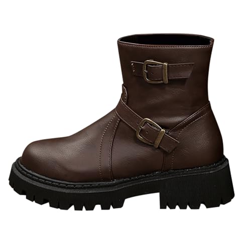 Bottines à talon compensé confortables avec fermeture éclair latérale pour femme
