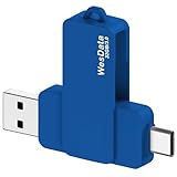 WesData 32GB 3.0 USB C Flash Drive with Type C and Type A Port, USB C Thumb Drives Storage and Backup for Smart Phones with OTG Function and Type C Port, Laptops, MacBook, PC(Blue)