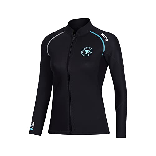 Wetsuit Top Women's 1.5mm Neoprene Wetsuits Jacket,Front Zipper Long Sleeves Diving Suit for Swimming,Snorkeling,Scuba Diving,Surfing(WM-S) - Image 3