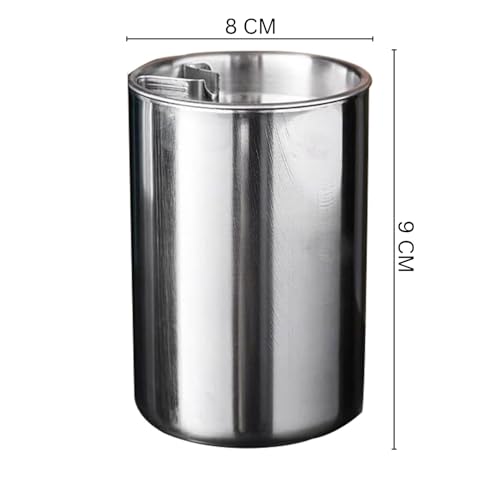 Image of NYRWANA Stainless Steel Windproof Ashtray with Lid | Rustproof, Easy-to-Clean Ash Holder for Smokers | Elegant Indoor Outdoor Ash Tray for Patio, Home, Office, Bar & Garden Use (Silver)