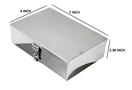 Image of Stainless Steel Storage Boxes Cash Peti Pooja Peti Organizer Vanity Box Safe Locker Box Set of 2 Pieces 7 inch and 8 inch