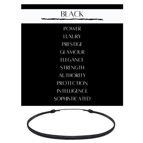 Luck Strings Black cord Bracelet for Men - Adjustable Bracelet for Women - Unisex Adult Waterproof Nylon Cord Surfer Stability Mourning Spiritual Power Elegance BLM Black Lives Matter