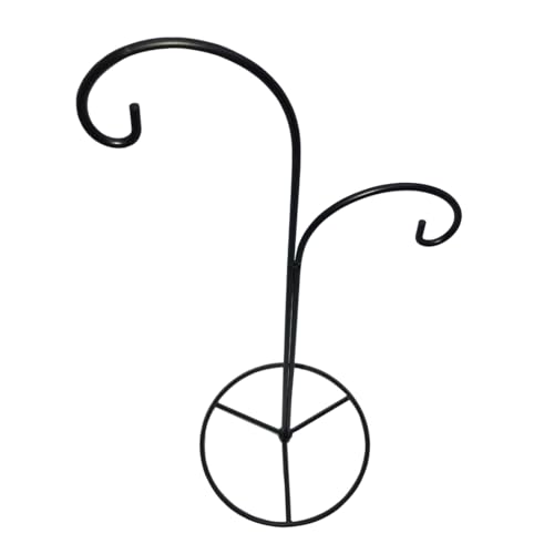 WOCTDTHW Ornament Display Stand, Iron Hanger for Christmas Glass Globe Decorations (Black 2 Pack, 12.5\" x 5.6\")