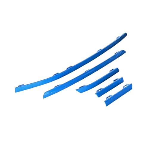ATATKY 5 piezas de molduras for la rejilla inferior del parachoques delantero, compatibles con VW T6.1 Transporter Caravelle, accesorios for coche a partir de 2019, diseño exterior y protección.(Blue)