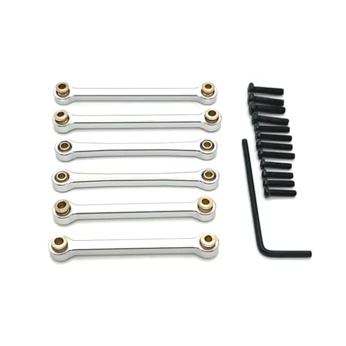 RC Upgrade Accessories for Wltoys 144016 144018 Metal Stee Link Rod Tie Rod Linkage Set 1/14 RC Car Upgrade Parts Accessories(Silver)
