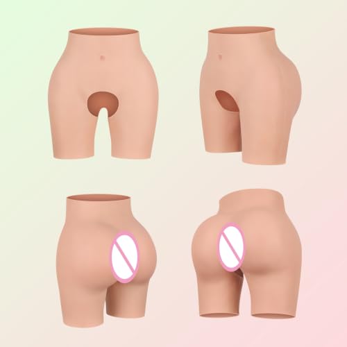 Image of Half Length Silicone Butt Panties Hips Lifter Enhancer Shaping Pants for Crossdressers Transgender Drag Queen