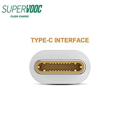 Image of Realme 100W USB Type-C SuperVOOC Charging Cable Compatible With Realme 12 /12 Pro Plus /11 Pro /10 Pro+ /9 /8 /7 /Narzo 60 Pro /50 /30 /20 /C21 /C25 65W And 33W SuperDart Charger, White